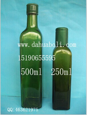 方形墨绿色橄榄油玻璃瓶