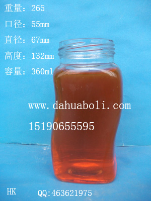 360ml方形蜂蜜玻璃瓶