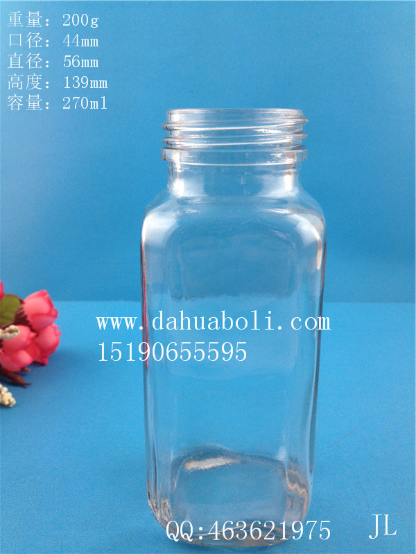 250ml方形饮料玻璃瓶