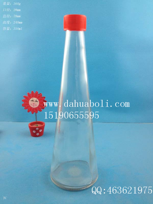 350ml锥形果醋玻璃饮料瓶