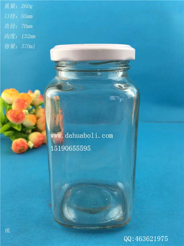 370ml方形酱菜玻璃瓶