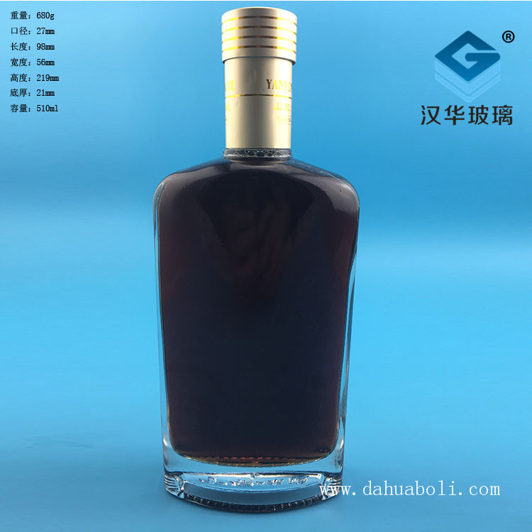 500ml长方形玻璃酒瓶