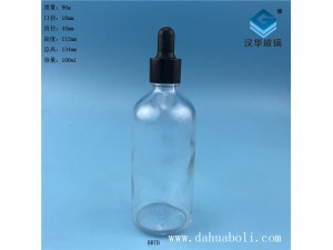 100ml胶头滴管透明玻璃精油瓶